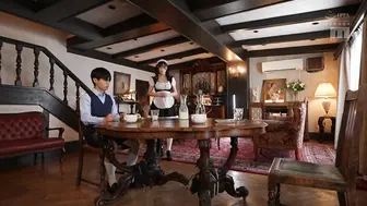 MIAB-586 [中文字幕]为了矮个子少爷，以开裆和低姿势保持姿势，被迫进行羞辱服务的长腿I罩杯女仆， 雨宫响